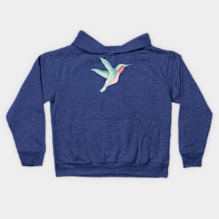 Turquoise Hummingbird Kids Hoodie